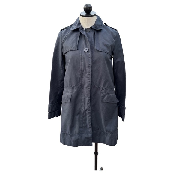 Zara Jackets & Blazers - Zara Jacket Trench Coat Navy Blue Zip Front Lined Size XS